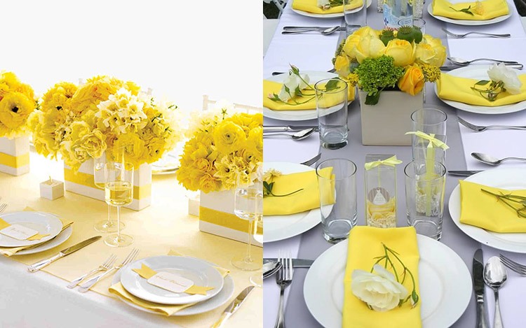 Оформление свадьбы в желто-горчичном цвете